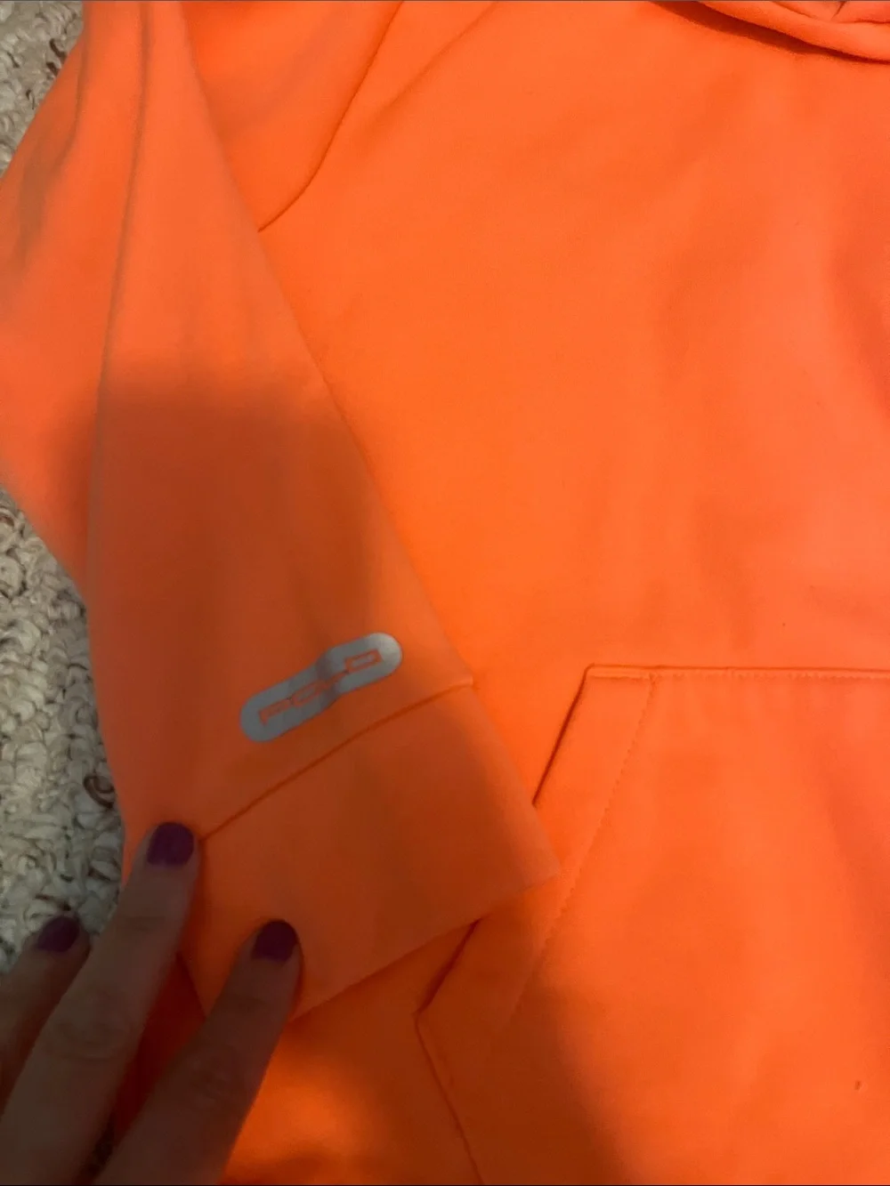 Ralph Lauren Neon Orange Crewneck Hoodie with Polo Pony